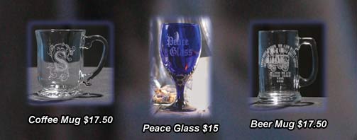 Glass coffee mug and beer mug