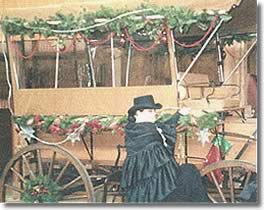 Wagon with Christmas decorations